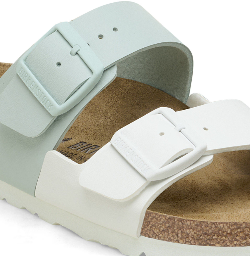 Birkenstock Arizona Split Birko-Flor White Surf Green Sandals