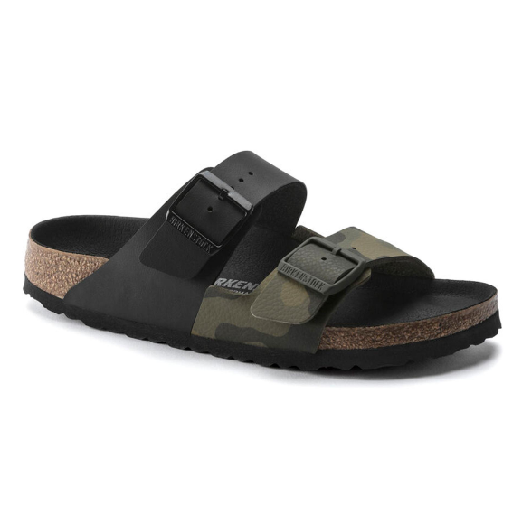 Birkenstock Arizona Split Birko-Flor Black/Desert Soil Camo Green