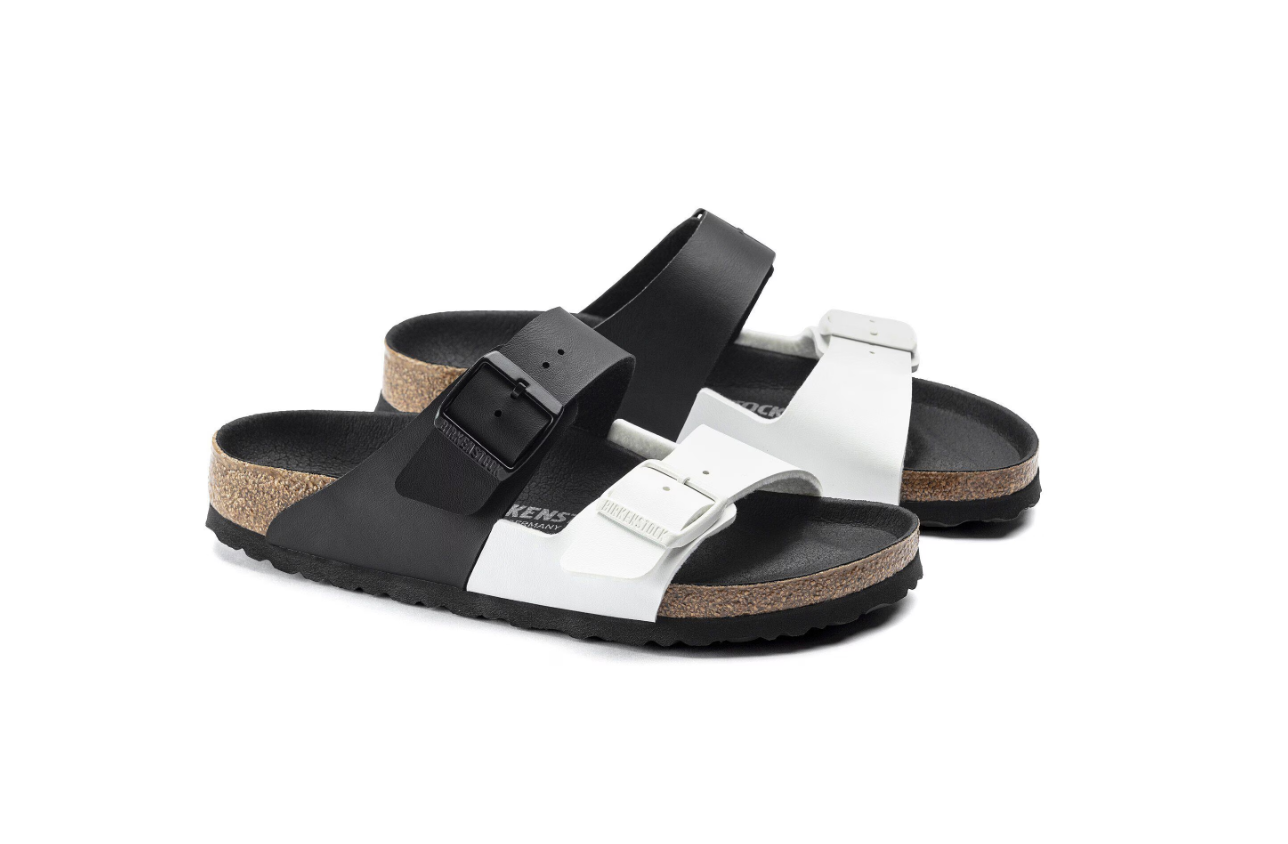 Birkenstock Arizona Split Birko-Flor Black/White Sandals