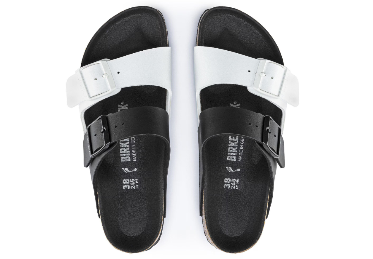 Birkenstock Arizona Split Birko-Flor Black/White Sandals
