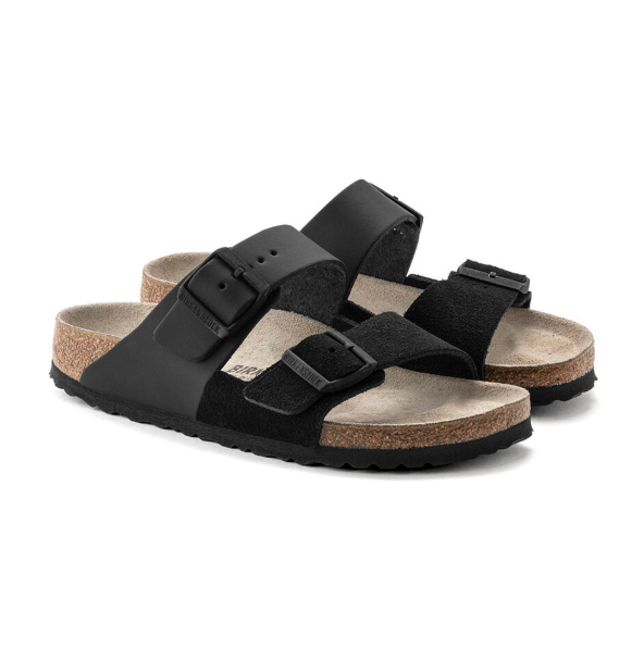 Birkenstock Arizona Split Natural Leather & Suede Black
