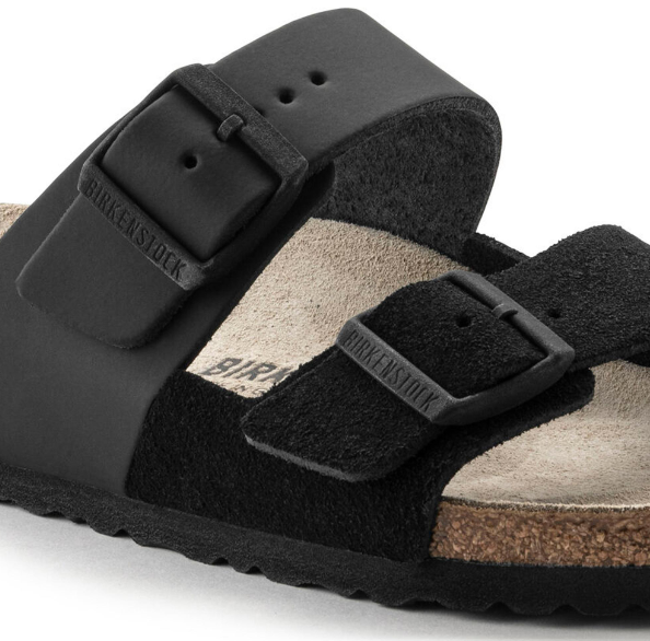 Birkenstock Arizona Split Natural Leather & Suede Black
