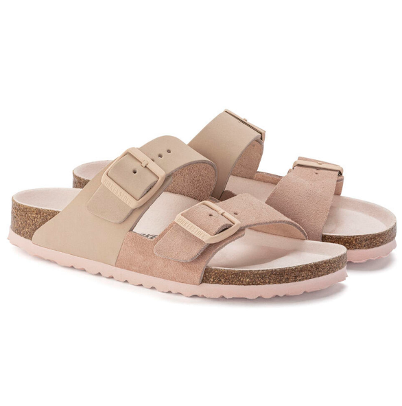 Birkenstock Arizona Split Nubuck Leather Mineral Light Rose Sandals