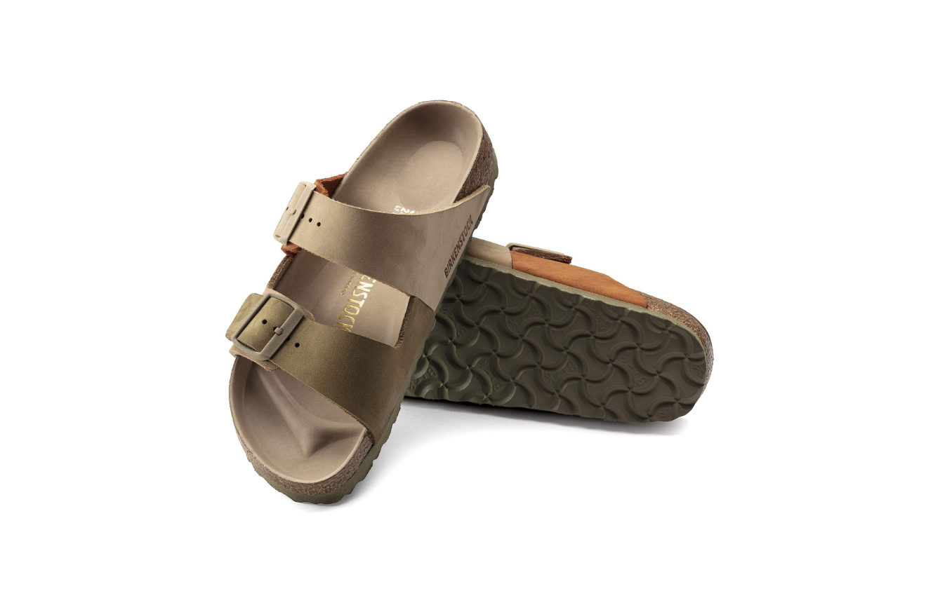 Birkenstock Arizona Split Nubuck Leather Sandcastle Faded Khaki Sandal