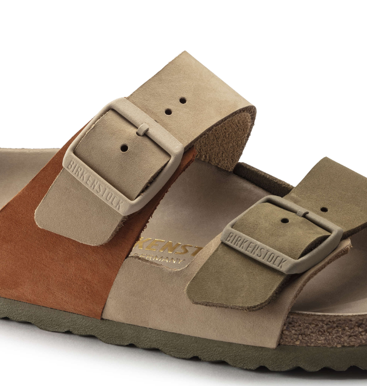 Birkenstock Arizona Split Nubuck Leather Sandcastle Faded Khaki Sandal