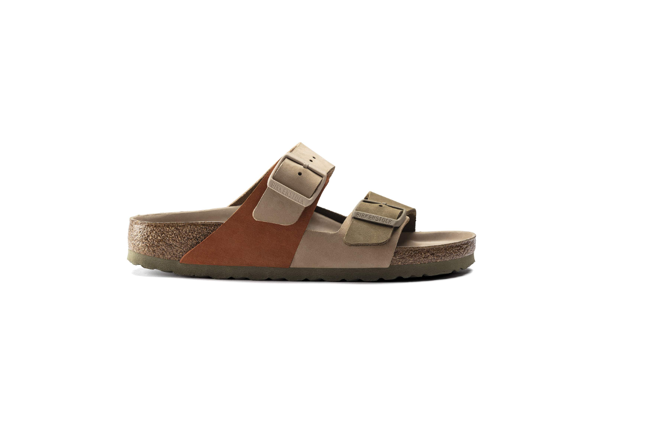 Birkenstock Arizona Split Nubuck Leather Sandcastle Faded Khaki Sandal