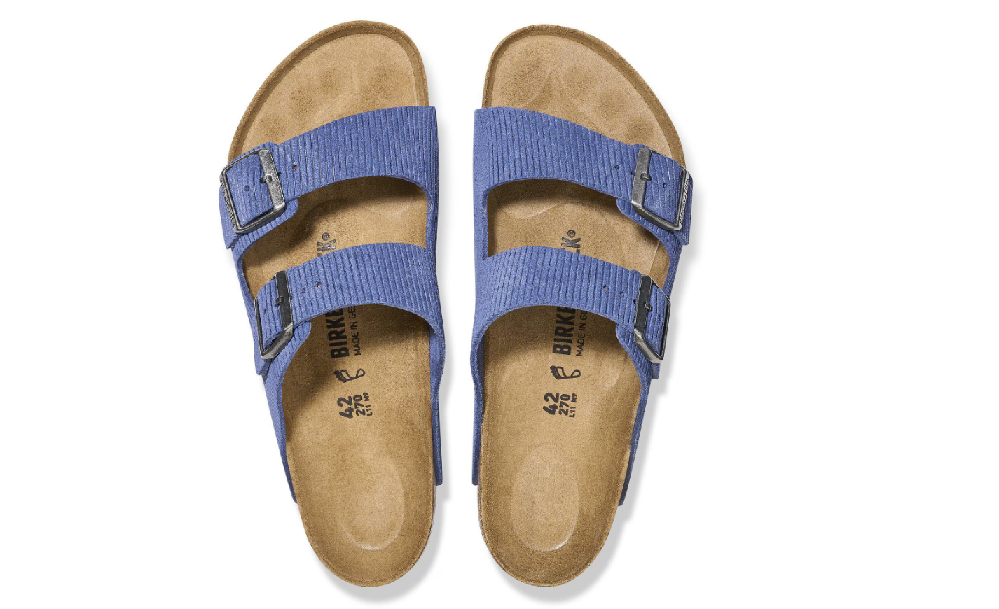 Birkenstock Arizona Suede Embossed Corduroy Indigo Sandal
