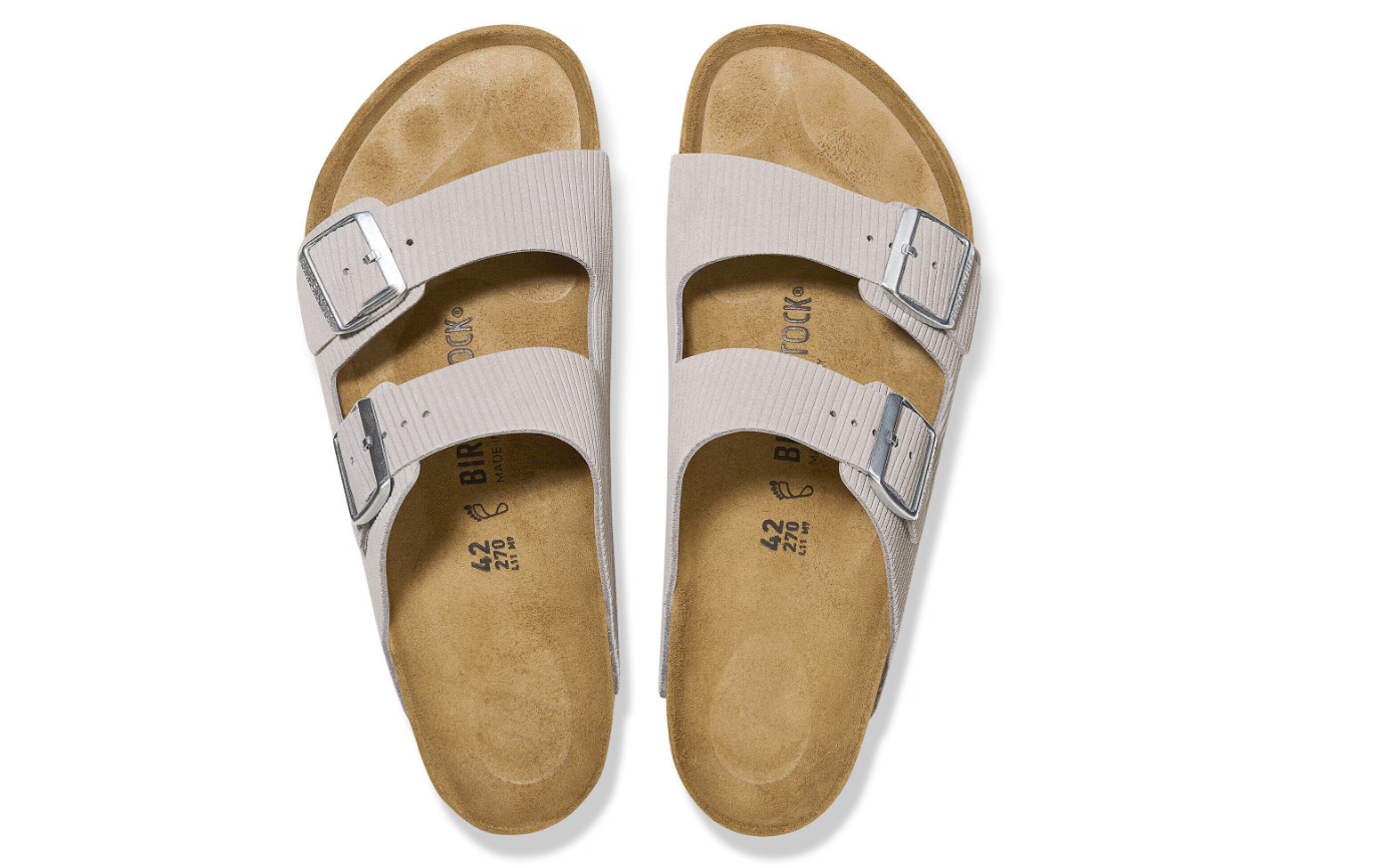 Birkenstock Arizona Suede Embossed Corduroy Stone Coin Sandal
