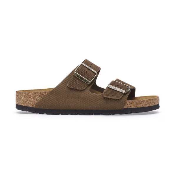 Birkenstock Arizona Embossed Suede Leather Corduroy Dark Tea