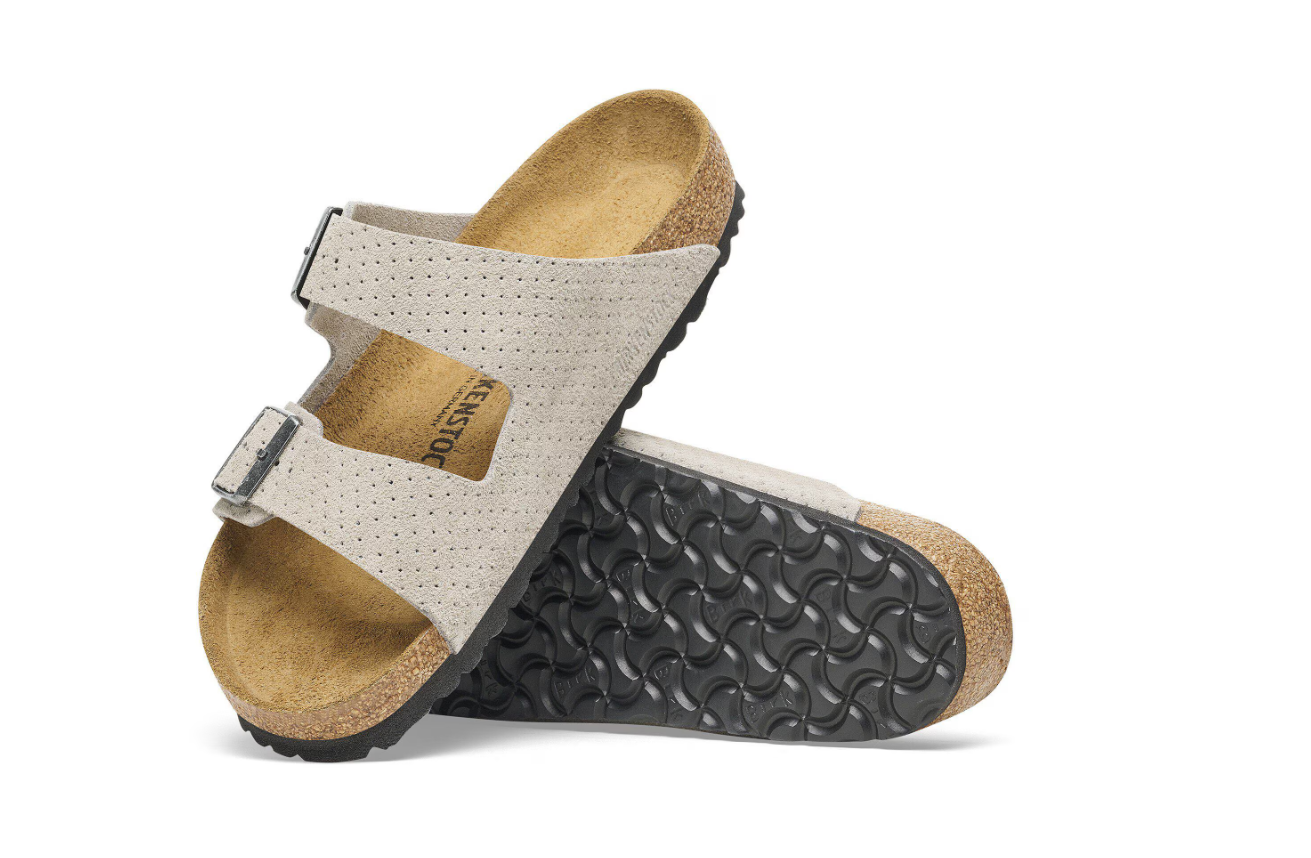 Birkenstock Arizona Suede Embossed Dotted Stone Coin