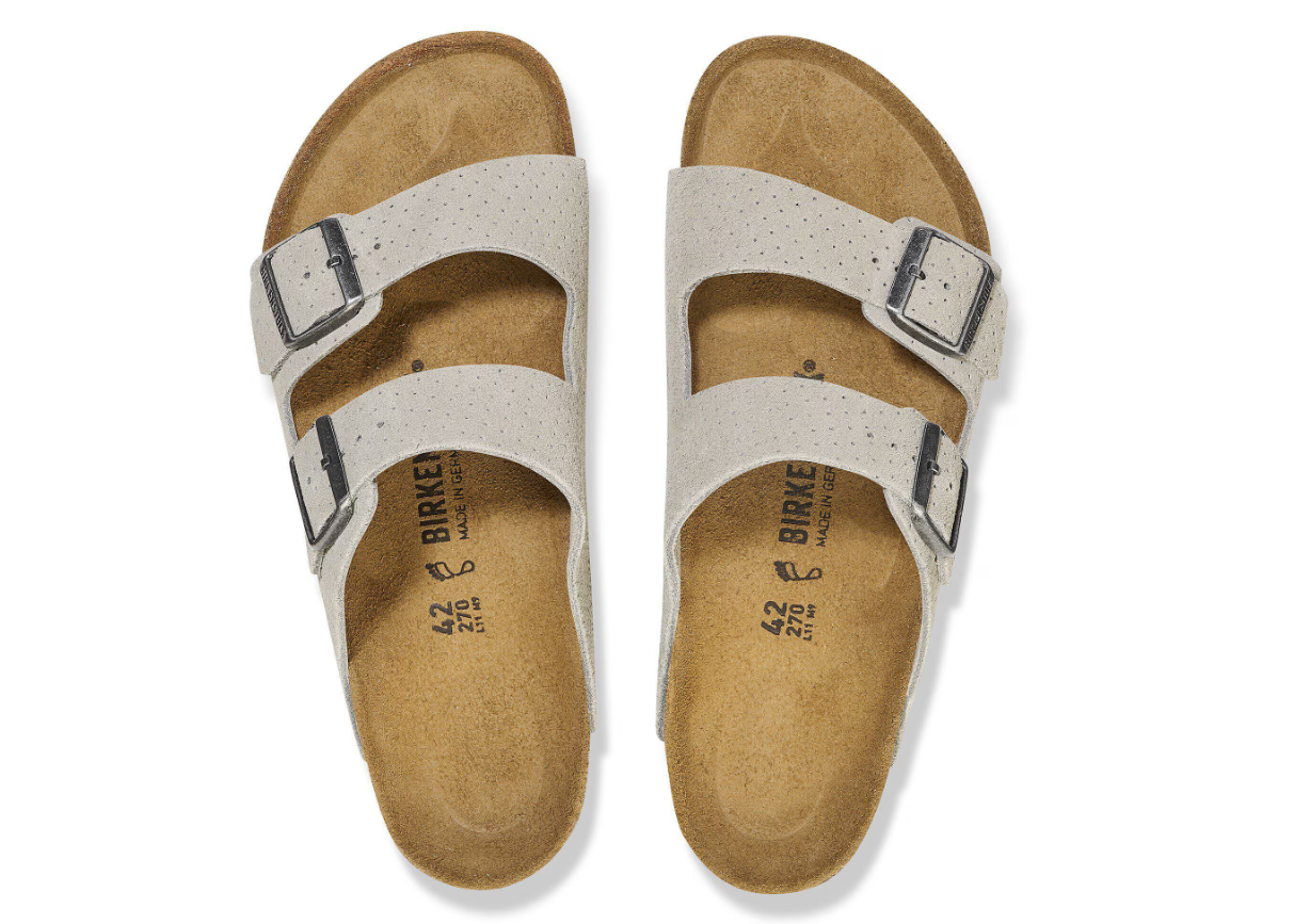 Birkenstock Arizona Suede Embossed Dotted Stone Coin