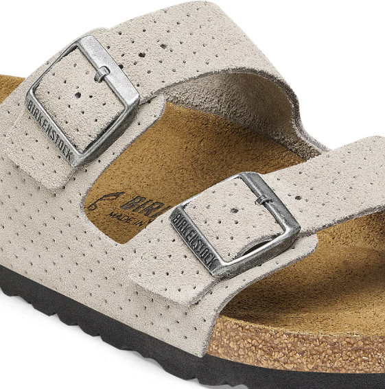 Birkenstock Arizona Suede Embossed Dotted Stone Coin