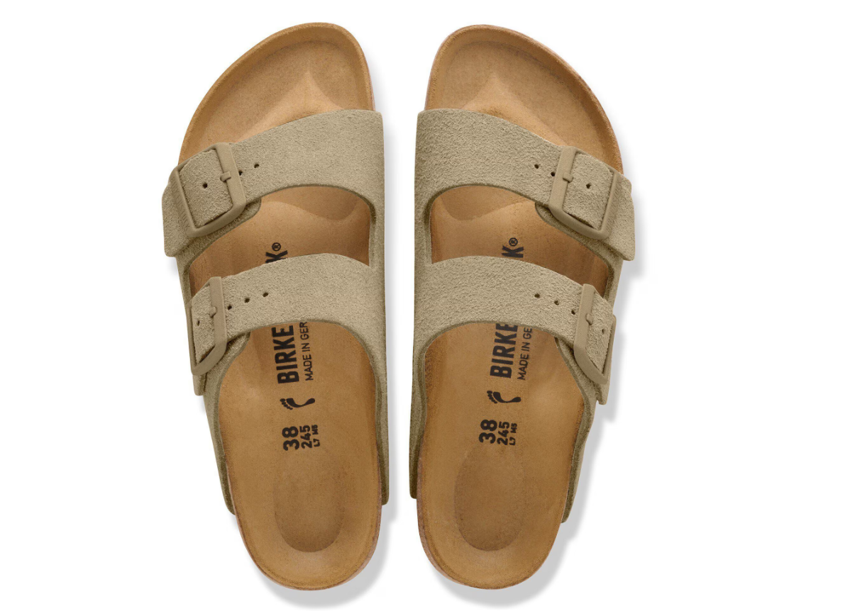 Birkenstock Arizona Suede Leather Faded Khaki