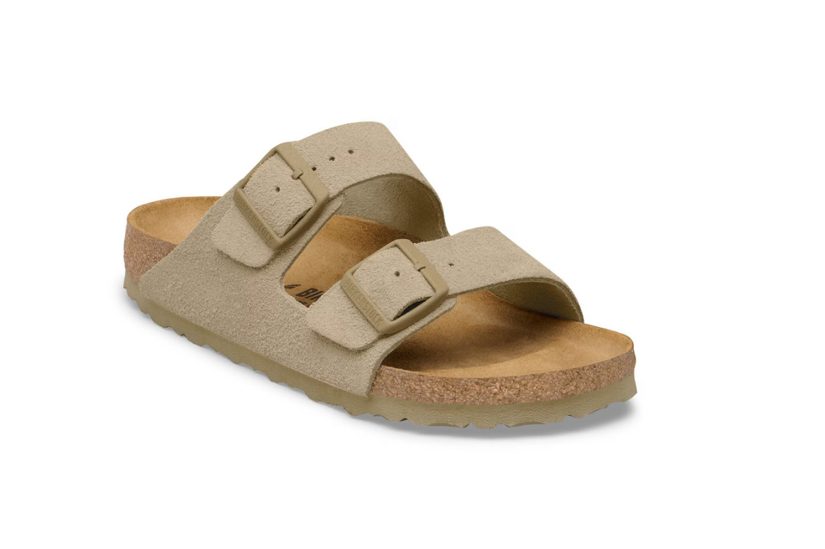 Birkenstock Arizona Suede Leather Faded Khaki