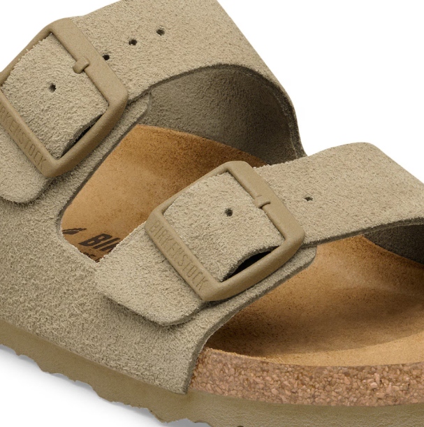 Birkenstock Arizona Suede Leather Faded Khaki