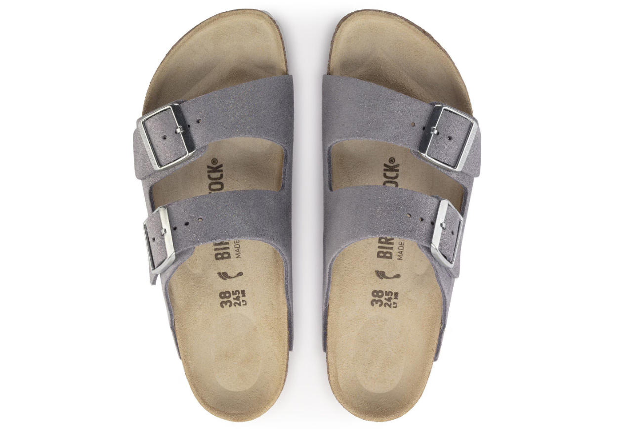 Birkenstock Arizona Shimmery Suede Leather Purple Fog
