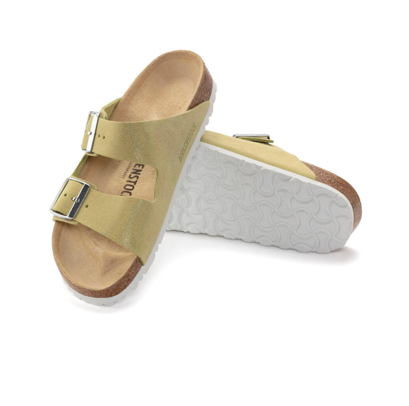 Birkenstock Arizona Suede Leather Shimmering Popcorn