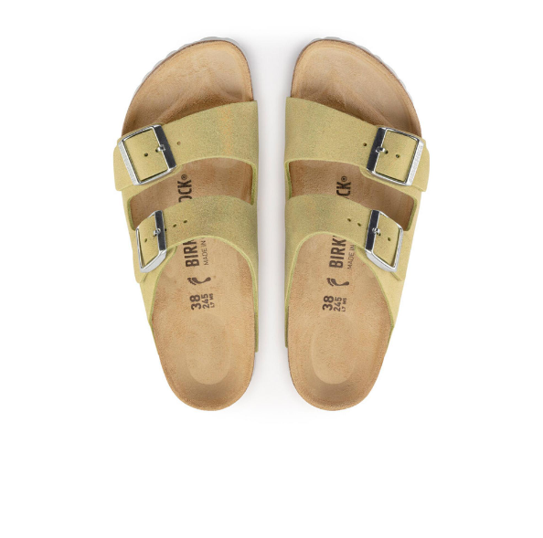 Birkenstock Arizona Suede Leather Shimmering Popcorn