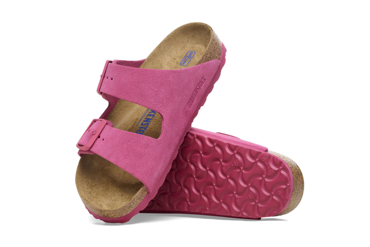 Birkenstock Arizona Soft Footbed Suede Leather Fuchsia Sandals