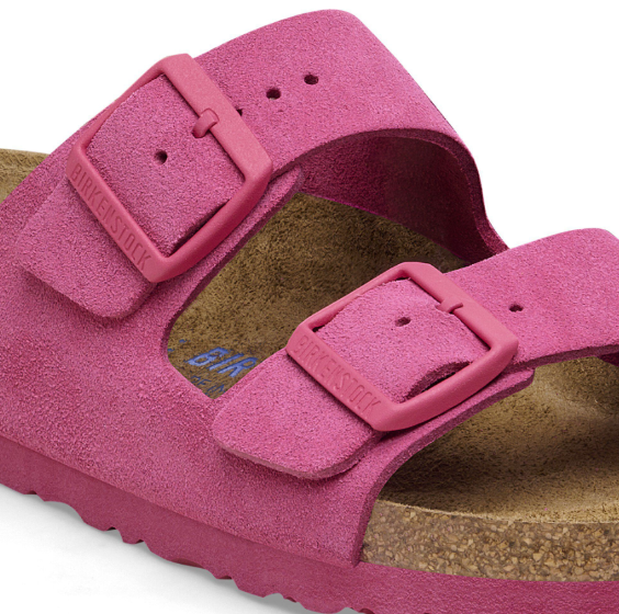 Birkenstock Arizona Soft Footbed Suede Leather Fuchsia Sandals