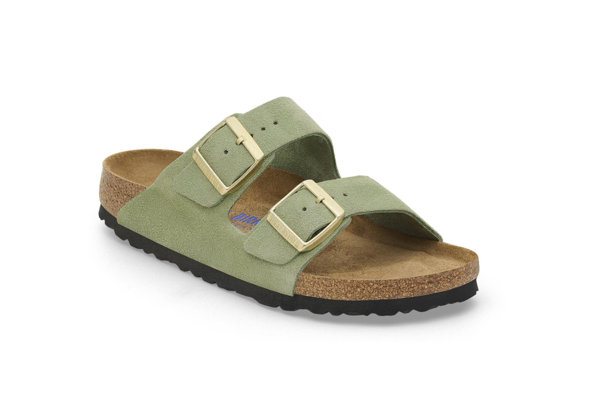 Birkenstock Arizona Soft Footbed Suede Leather Green Tea Sandals