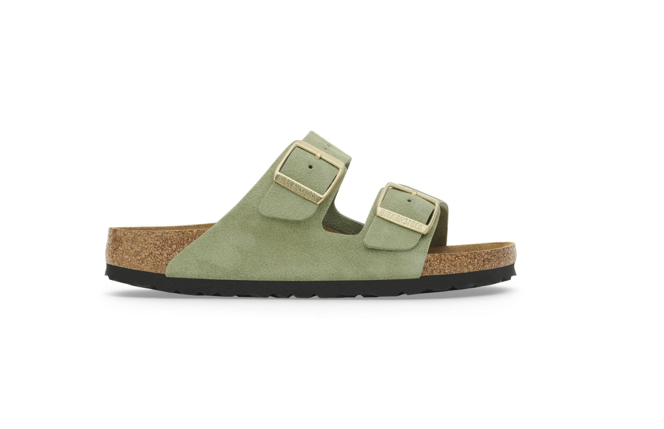 Birkenstock Arizona Soft Footbed Suede Leather Green Tea Sandals