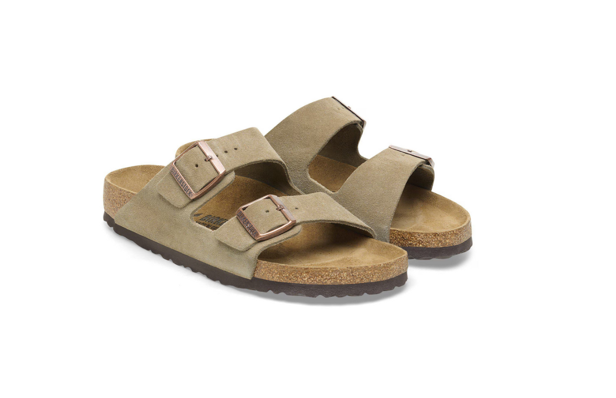 Birkenstock Arizona Suede Leather Taupe Sandals