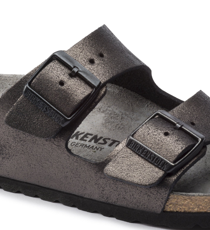 Birkenstock Arizona Suede Leather Washed Metallic Antique Black