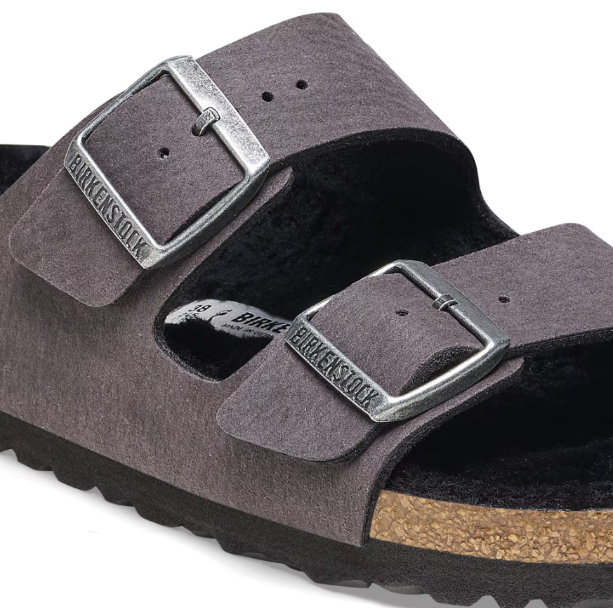 Birkenstock Arizona Shearling Synthetics Desert Dust Black
