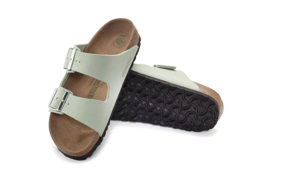 Birkenstock Arizona Vegan Synthetik Soft Birki - Matcha, Narrow
