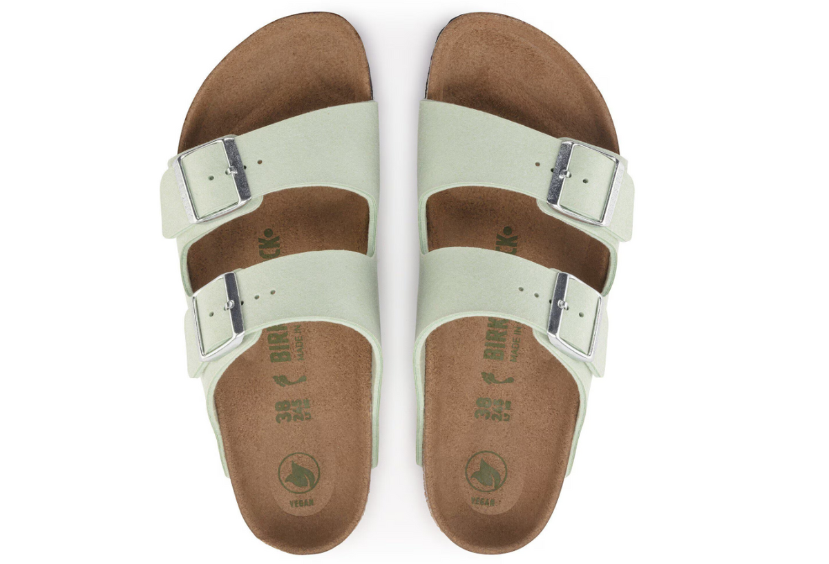 Birkenstock Arizona Vegan Synthetik Soft Birki - Matcha, Narrow