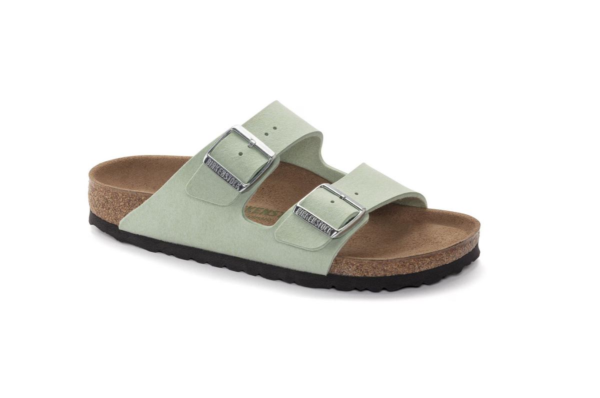 Birkenstock Arizona Vegan Synthetik Soft Birki - Matcha, Narrow