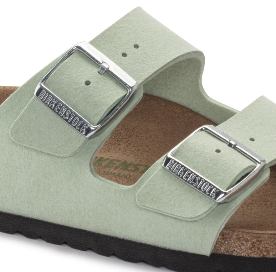 Birkenstock Arizona Vegan Synthetik Soft Birki - Matcha, Narrow