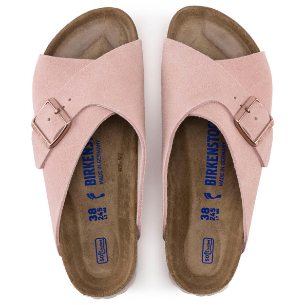 Birkenstock Arosa Soft Footbed Suede Leather Light Rose