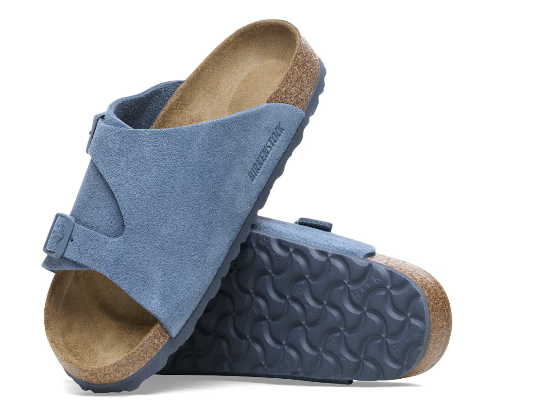 Birkenstock Zürich Suede Leather Elemental Blue Sandals