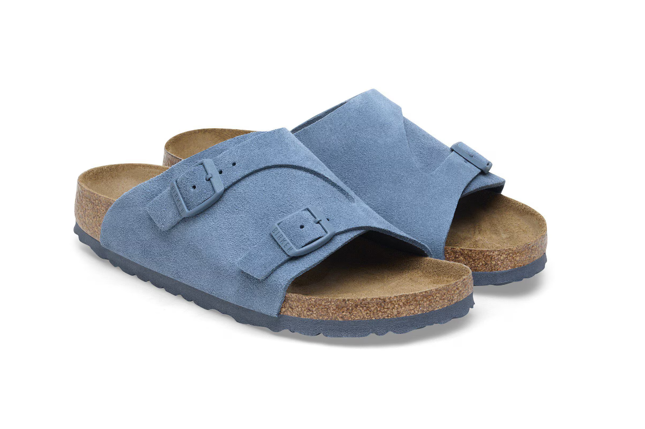 Birkenstock Zürich Suede Leather Elemental Blue Sandals