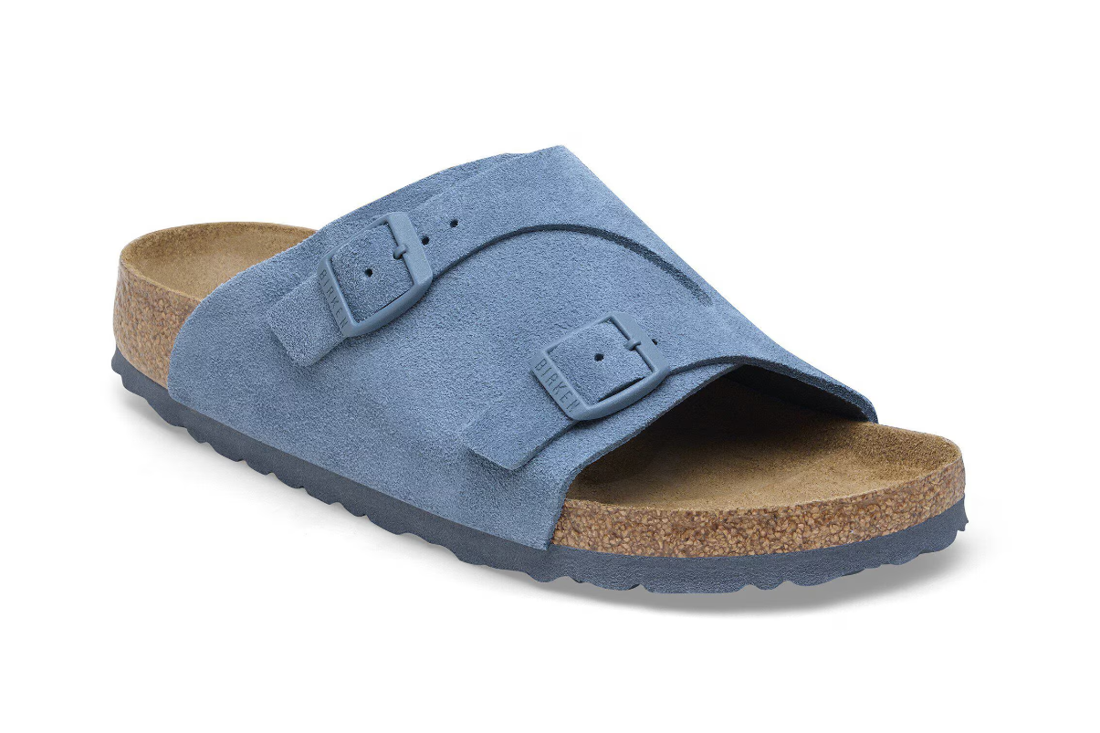 Birkenstock Zürich Suede Leather Elemental Blue Sandals