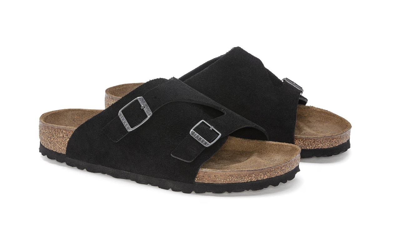 Birkenstock Zürich Suede Leather Black Sandals