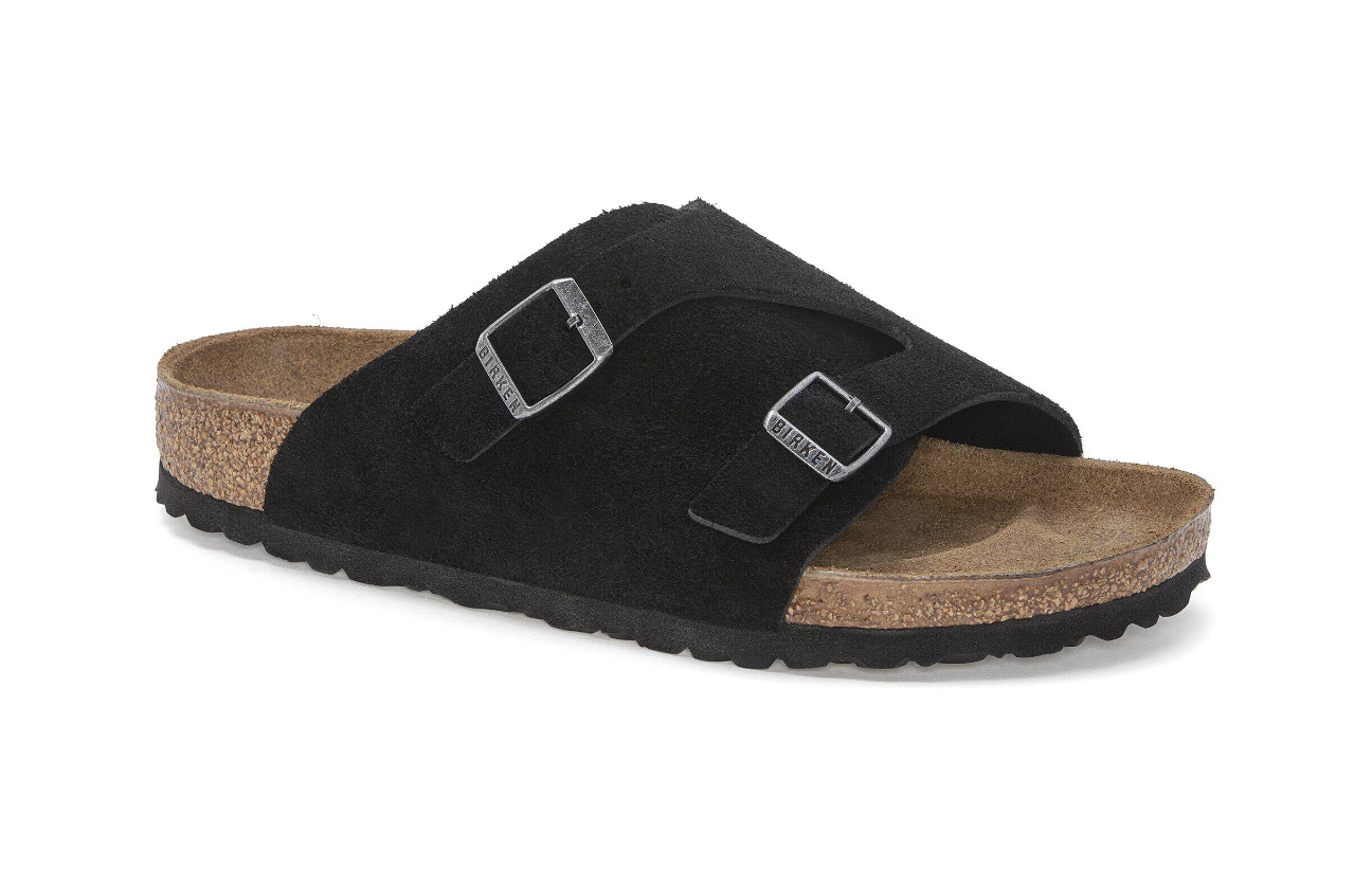 Birkenstock Zürich Suede Leather Black Sandals