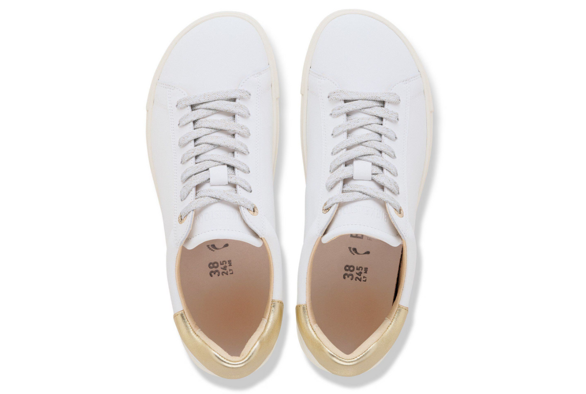 Birkenstock Bend Low Natural Leather White/Metallic Gold