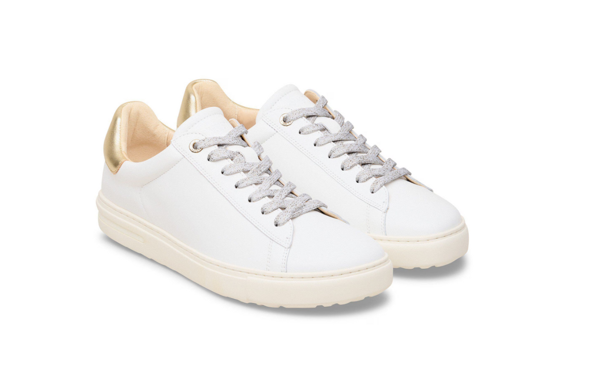 Birkenstock Bend Low Natural Leather White/Metallic Gold