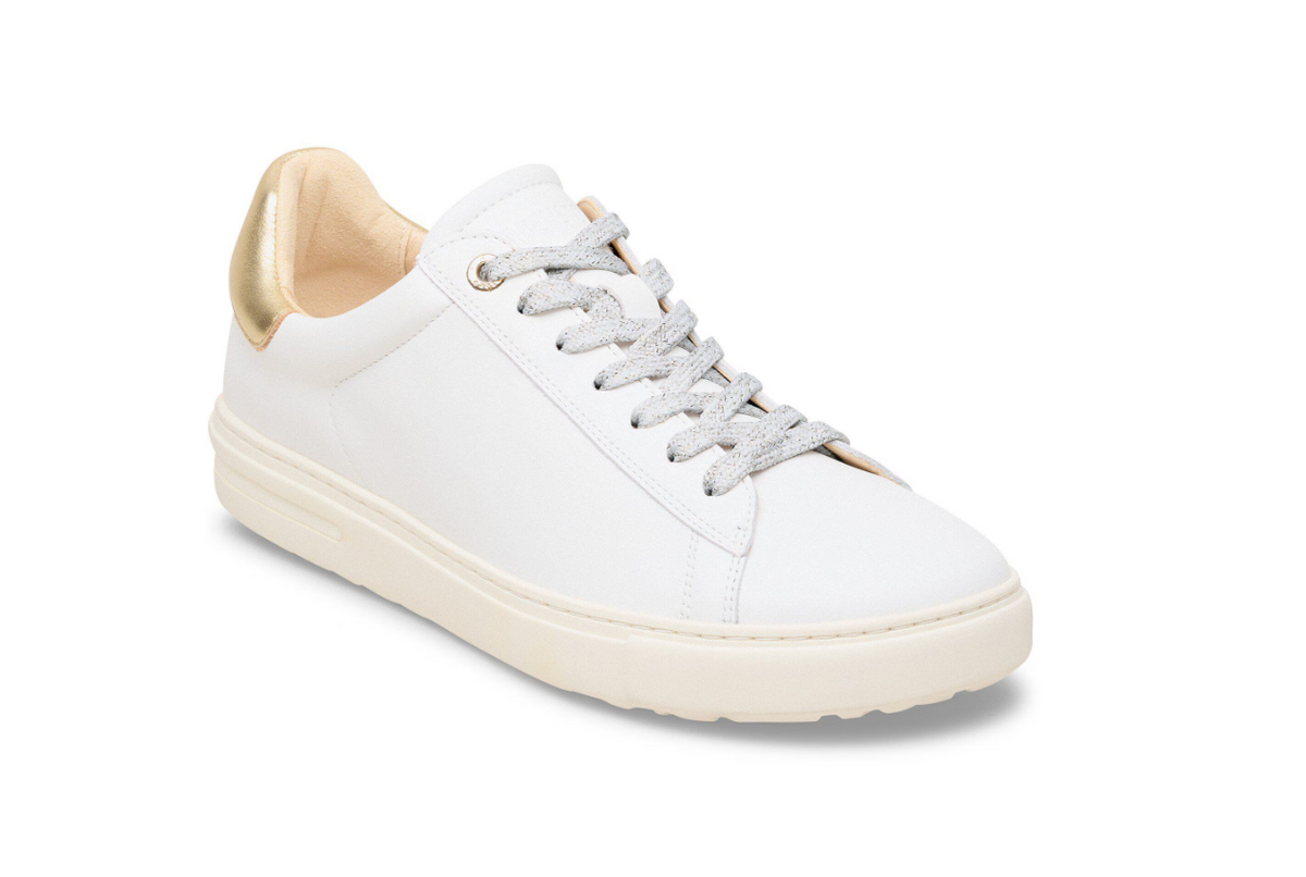 Birkenstock Bend Low Natural Leather White/Metallic Gold