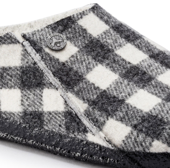 Birkenstock Zermatt Shearling Wool Felt Plaid White