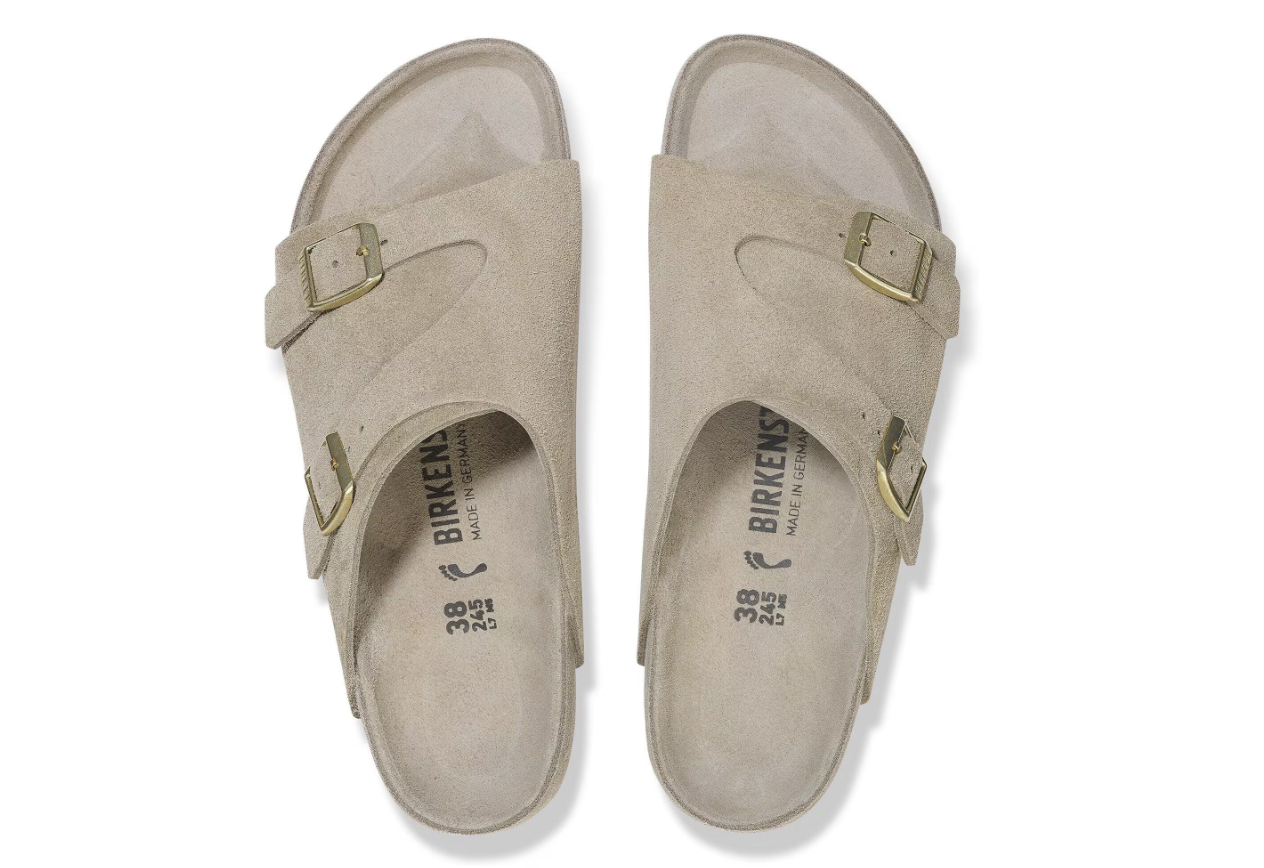 Birkenstock Zürich Suede Leather Exquisite Allover Taupe