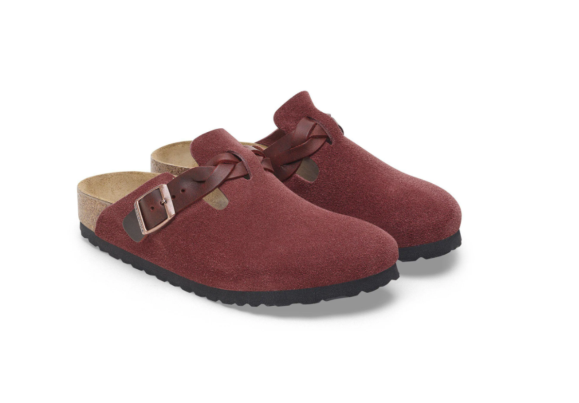 Birkenstock Boston Braided Suede Leather Zinfandel