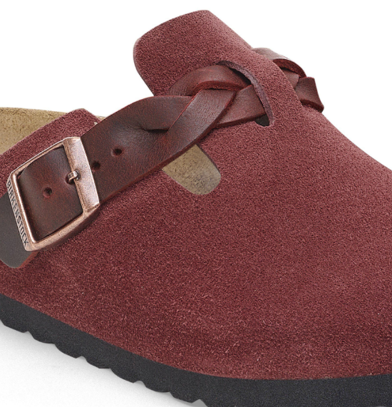 Birkenstock Boston Braided Suede Leather Zinfandel