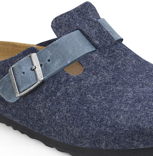 Birkenstock Boston Natural Leather Felt Clog Midnight