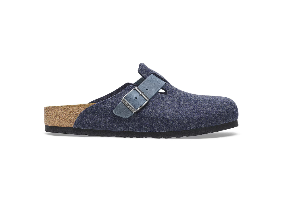 Birkenstock Boston Natural Leather Felt Clog Midnight