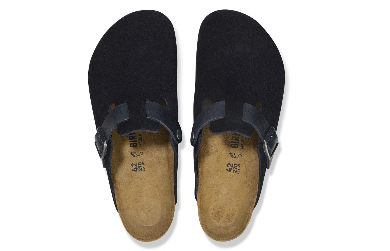 Birkenstock Boston Mixed Leather Classic Footbed Midnight