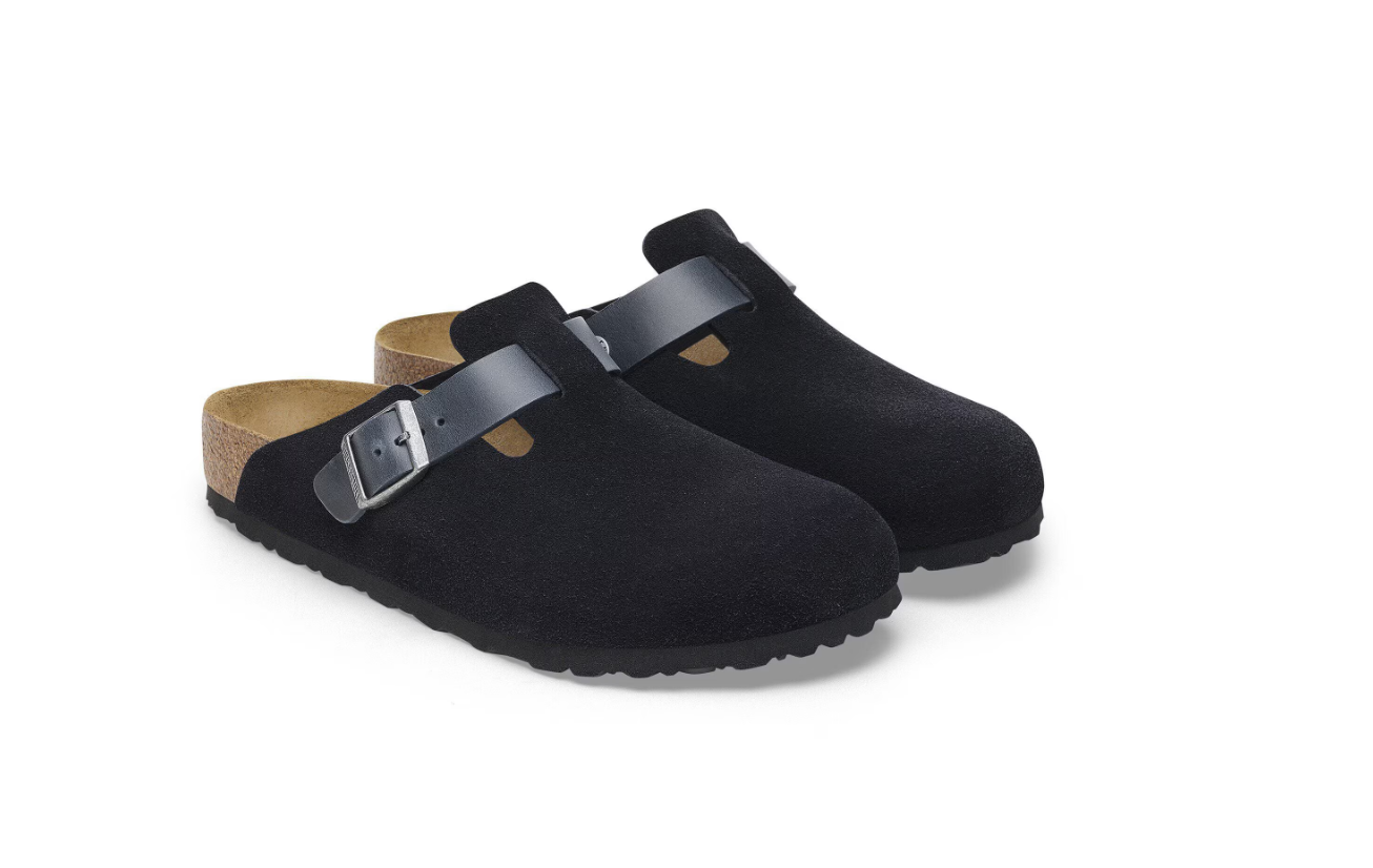 Birkenstock Boston Mixed Leather Classic Footbed Midnight